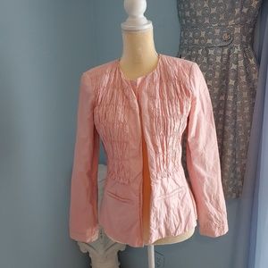 Chico's sz 0 crinkly light pink jacket/blazer C29